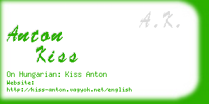 anton kiss business card